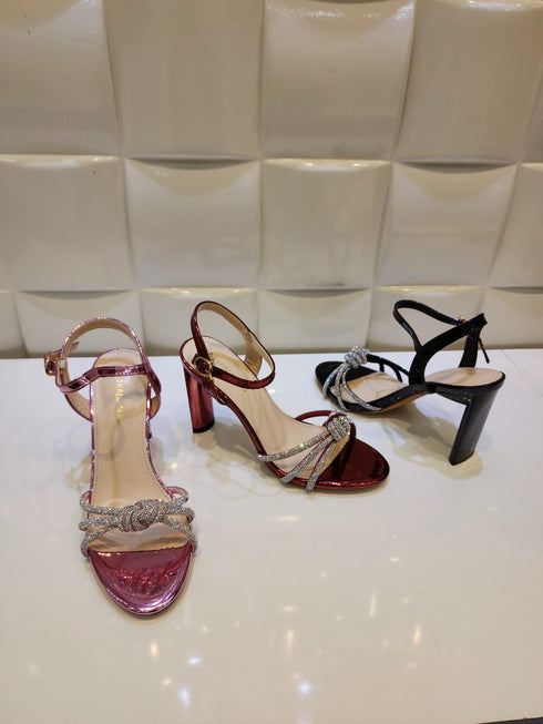 Ankle Strap Shiny Heels